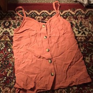 F&F salmon colored button up tank